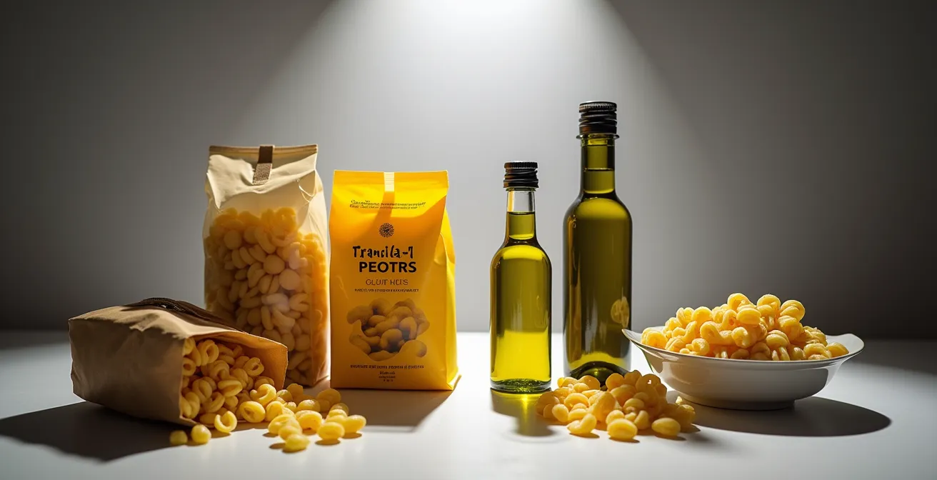 Comparaison visuelle entre produits Made in Italy génériques et produits DOP authentiques