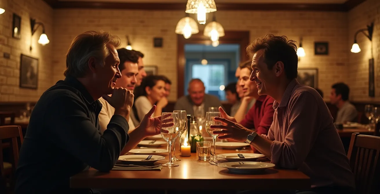 Intérieur authentique d'une trattoria italienne traditionnelle