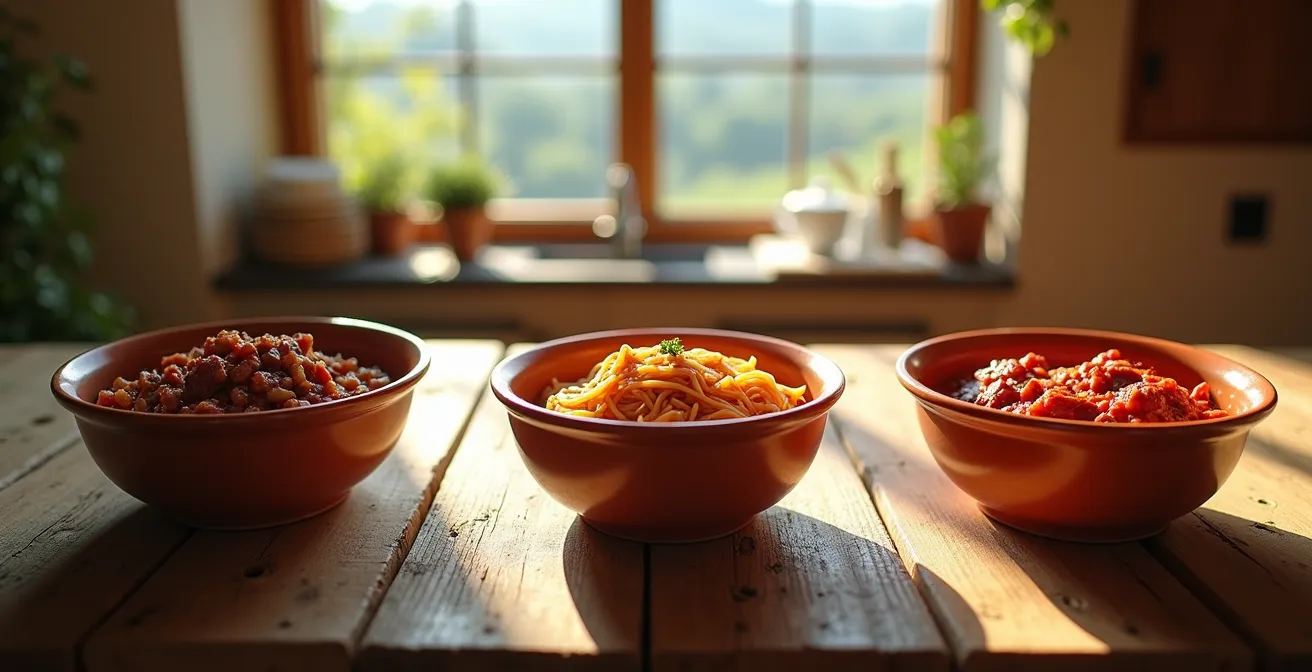 Carte visuelle des différentes variations régionales du ragoût en Italie